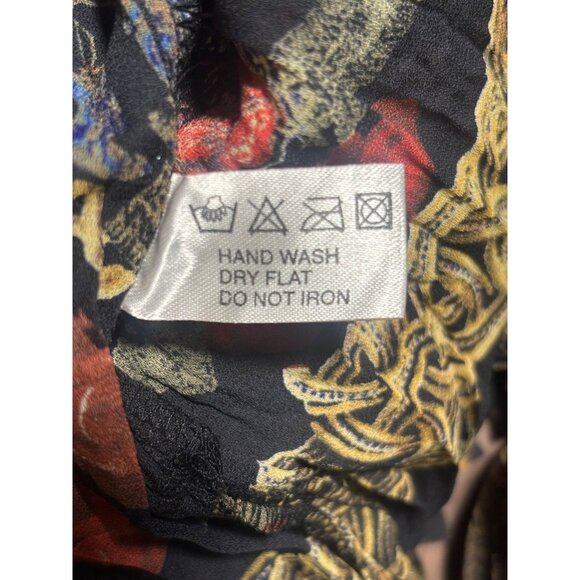 Violet & Claire Blouse Size S Sheer Floral Ruffled Pleated Fringe Long Sleeve - Picture 7 of 8